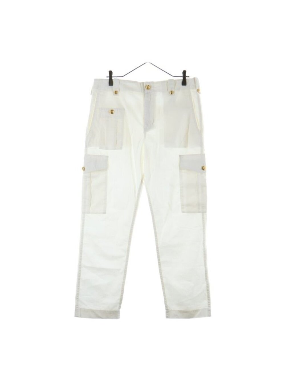 Celine Cotton Linen Cargo Pants White
